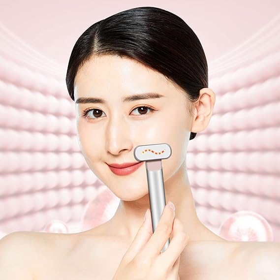 Eye Beauty Device – Microcurrent & Red/Blue Light Eye Care Wand with Warm Therapy, USB Rechargeable
